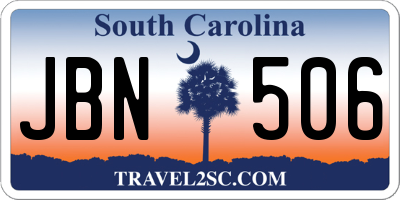 SC license plate JBN506