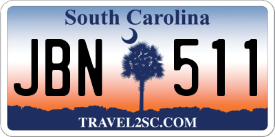 SC license plate JBN511