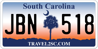 SC license plate JBN518