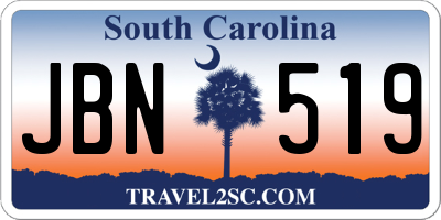 SC license plate JBN519