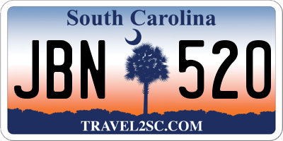 SC license plate JBN520