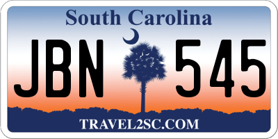 SC license plate JBN545