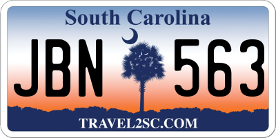 SC license plate JBN563