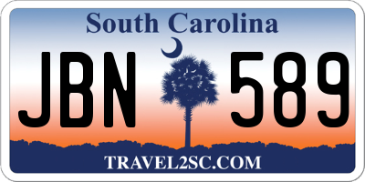 SC license plate JBN589