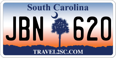 SC license plate JBN620