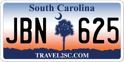 SC license plate JBN625
