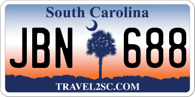 SC license plate JBN688