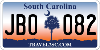 SC license plate JBO082