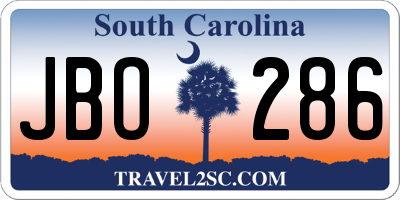 SC license plate JBO286