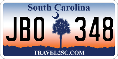 SC license plate JBO348