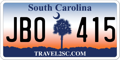 SC license plate JBO415