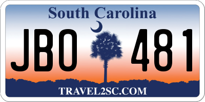 SC license plate JBO481