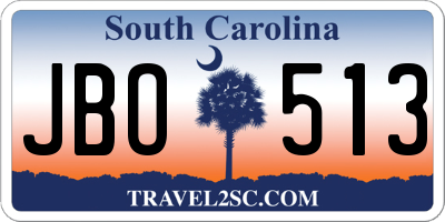 SC license plate JBO513