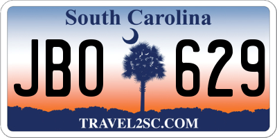 SC license plate JBO629