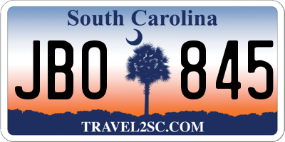 SC license plate JBO845