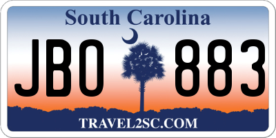 SC license plate JBO883