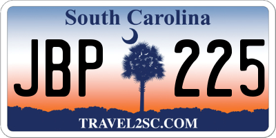 SC license plate JBP225