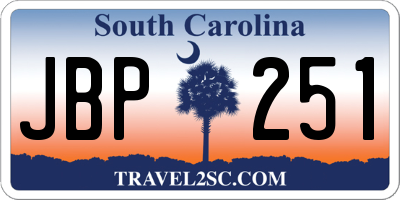 SC license plate JBP251