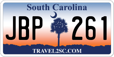 SC license plate JBP261
