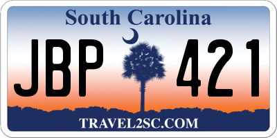 SC license plate JBP421