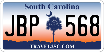 SC license plate JBP568