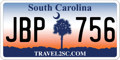 SC license plate JBP756
