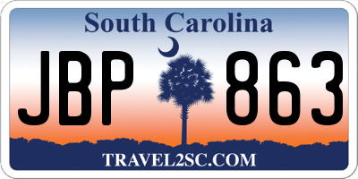 SC license plate JBP863