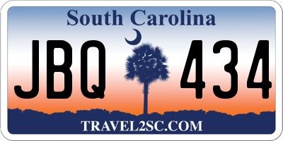 SC license plate JBQ434