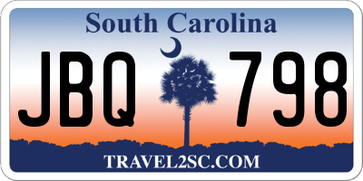 SC license plate JBQ798