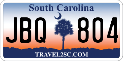 SC license plate JBQ804