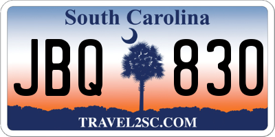 SC license plate JBQ830