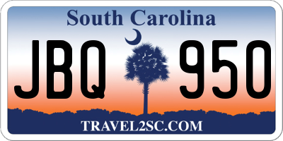 SC license plate JBQ950