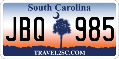 SC license plate JBQ985