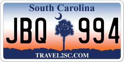 SC license plate JBQ994
