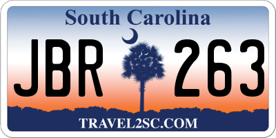 SC license plate JBR263