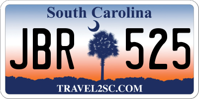 SC license plate JBR525