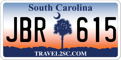 SC license plate JBR615