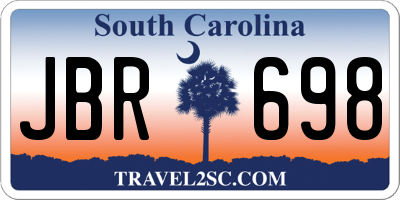 SC license plate JBR698