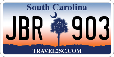 SC license plate JBR903