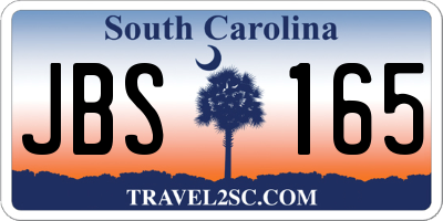 SC license plate JBS165