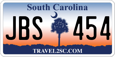 SC license plate JBS454