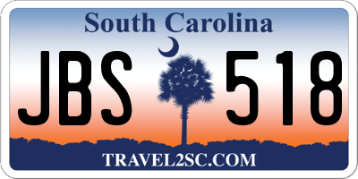 SC license plate JBS518
