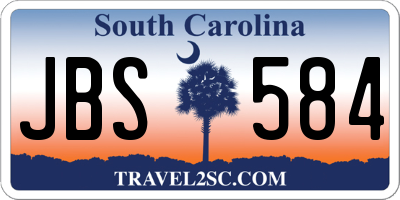 SC license plate JBS584