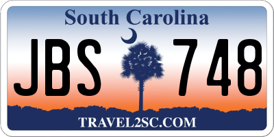 SC license plate JBS748