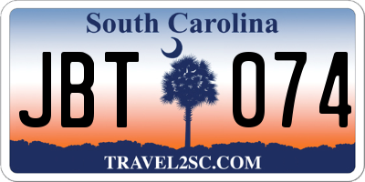 SC license plate JBT074