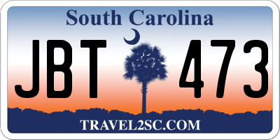 SC license plate JBT473