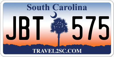 SC license plate JBT575