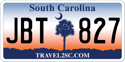 SC license plate JBT827