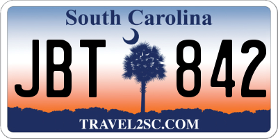 SC license plate JBT842