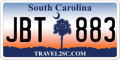 SC license plate JBT883